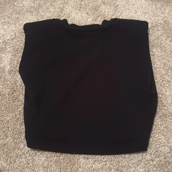 All Saints Coni Cropped Black Sleeveless Tank MEDIUM - Picture 5 of 5